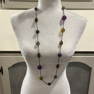 Purple/gold/brown/green necklace. Worn several times. Listing #7708